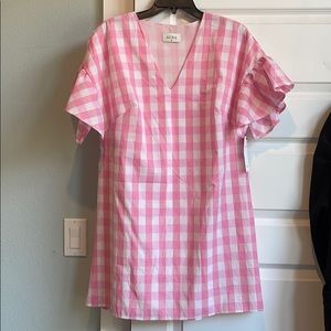 NWT pink/white gingham dress